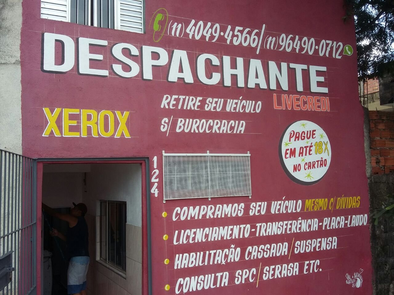 Letreiro fachada da loja Despachante