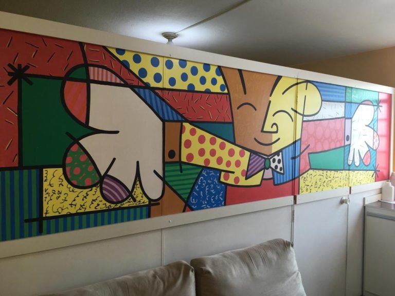 Reprodução da Pintura Imagem Abraço de Romero Britto
