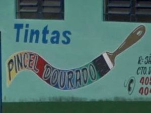 Pintura Muro Pincel Dourado