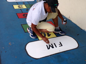 Pintura Amarelinha Piso de Escola