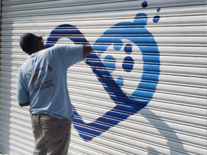 Porta de Aço Logo Pintura